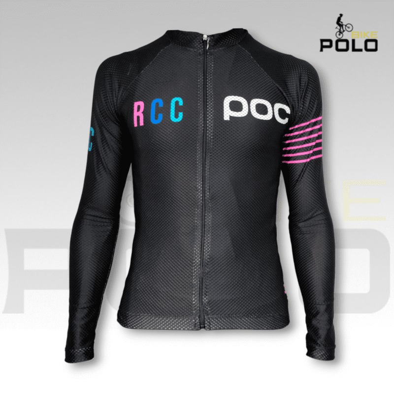 Maillot tipo POC 6 líneas negro