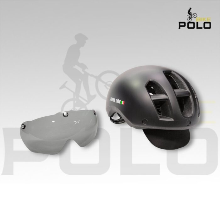 Casco con lente y visera de gorra Super Look TT33 negro