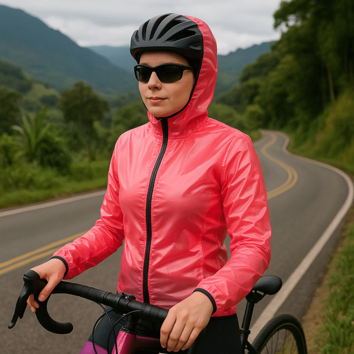 Chaqueta impermeable mujer AKM Membrana salmón