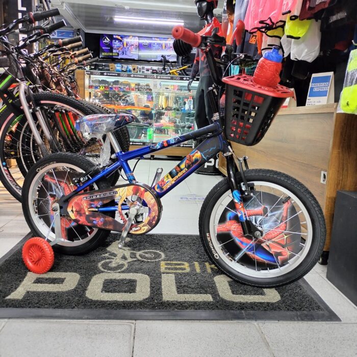 Bicicleta Spiderman Rin 16 Full equipo negro azul