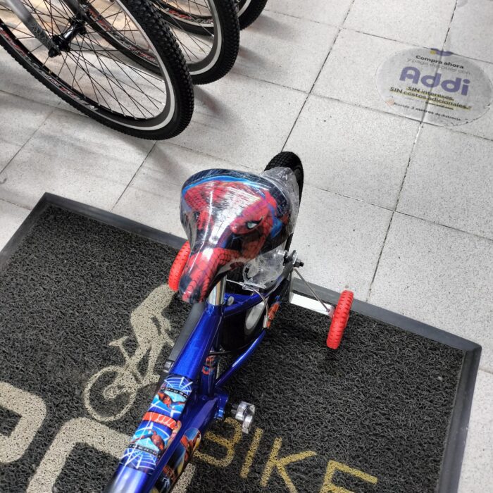 Bicicleta Spiderman Rin 16 Full equipo negro azul