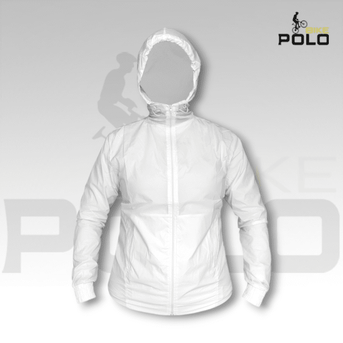 Chaqueta rompevientos semi impermeable blanco mujer