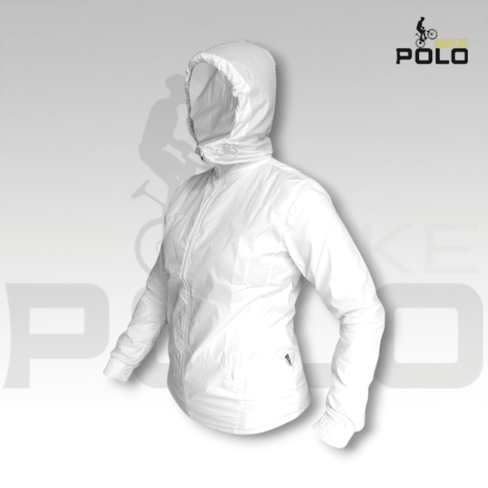 Chaqueta rompevientos semi impermeable blanco mujer