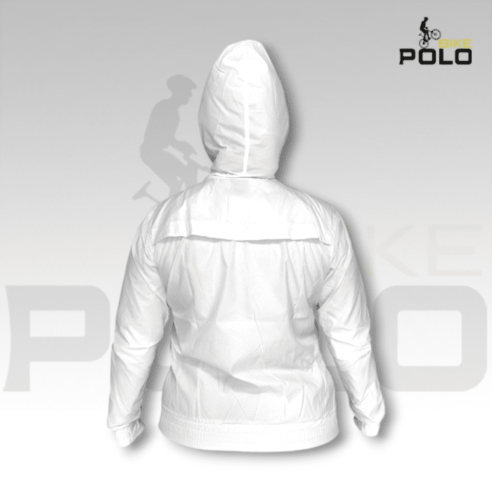 Chaqueta rompevientos semi impermeable blanco mujer