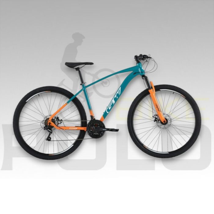 BICICLETA MTB 29P 7VEL TITAN ACERO GW NARANJA-VERDE