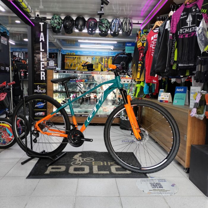 BICICLETA MTB 29P 7VEL TITAN ACERO GW NARANJA-VERDE